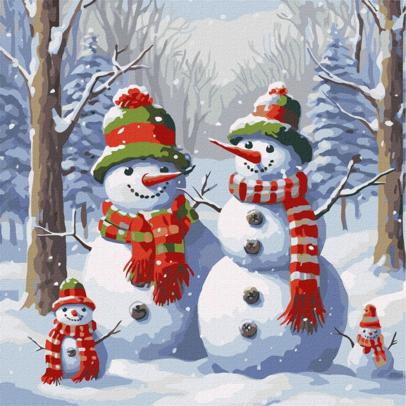 Картина по номерам "Волшебные снеговики" ©art_selena_ua Идейка KHO5106 40х40 см