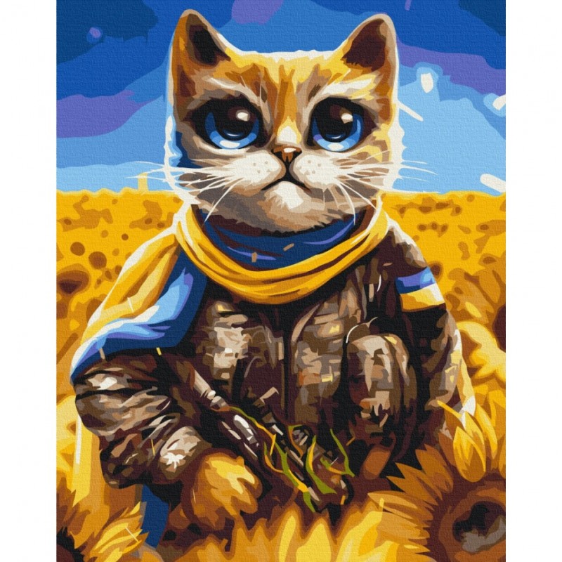 Картина по номерам "Котик Герой" © Марианна Пащук Brushme BS53463 40х50 см