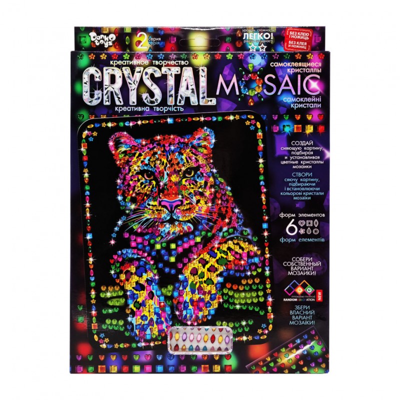 Креативное творчество "Crystal mosaic Леопард" CRM-02-03, 6 форм элементов