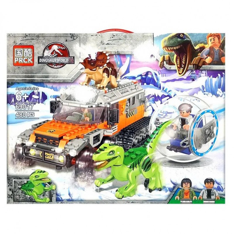 Детский конструктор "Зимние гонки с динозаврами" PRCK 69017 480 деталей