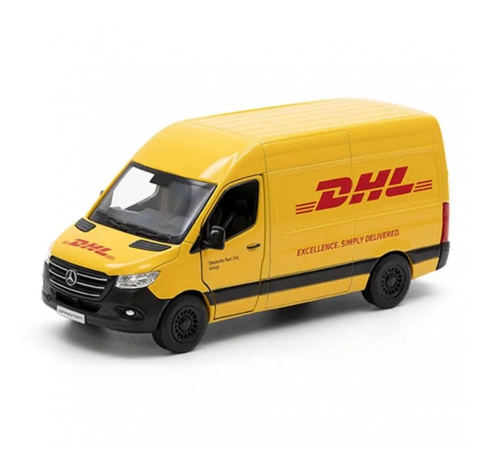 Автомодель автобус металл "Mercedes-Benz Sprinter DHL Edition" KT5429W 1:48 Инерционный