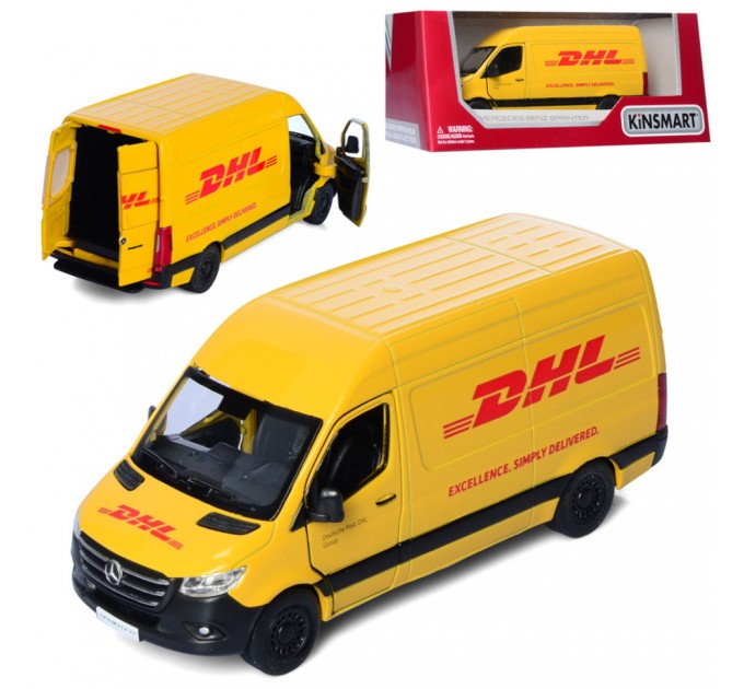 Автомодель автобус металл "Mercedes-Benz Sprinter DHL Edition" KT5429W 1:48 Инерционный