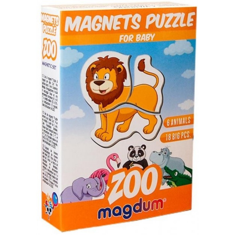 Магнитные пазлы Magdum "Зоо" ML4031-18 EN