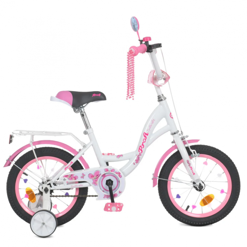 Велосипед детский PROF1 Y1425 14 дюймов, розовый