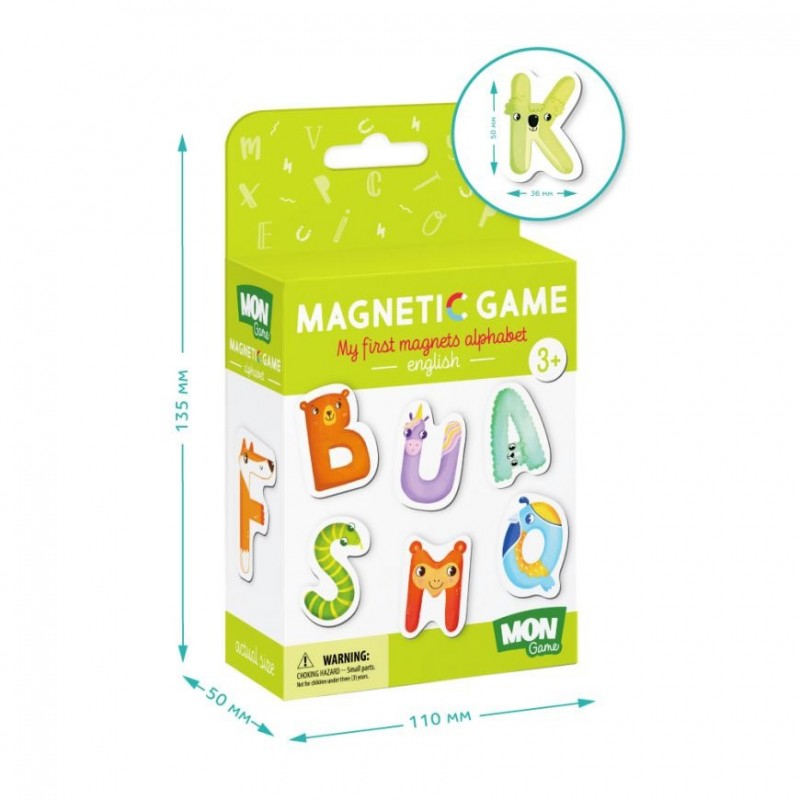 Детский набор магнитов "Магнитные буквы. Английский" Mon Game 200210