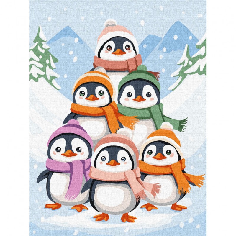 Картина по номерам "Развлечения пингвинов" KHO6101 30х40 см