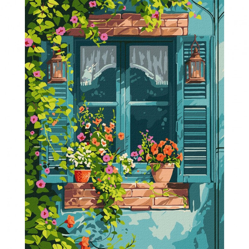 Картина по номерам "Дом в саду" KHO6348 40х50 см