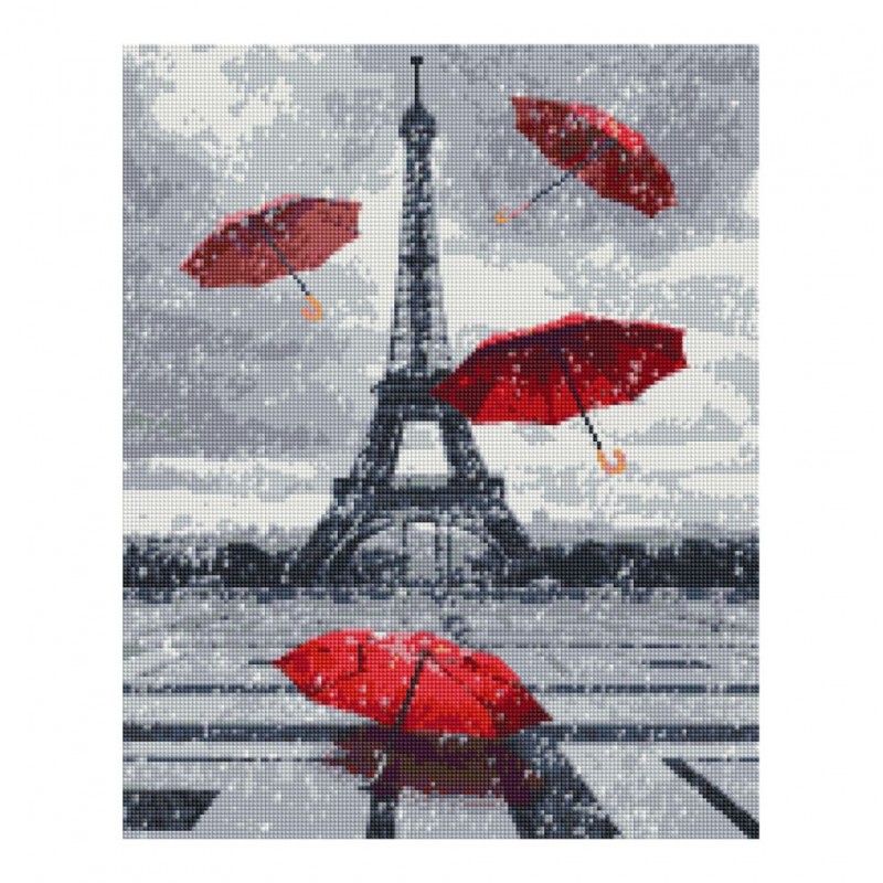 Алмазная мозаика "Дождливый Париж" Brushme DBS1022 40х50 см