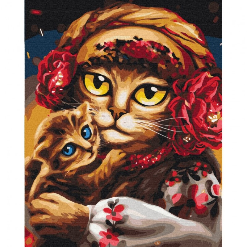 Картина по номерам "Семья котиков" © Марианна Пащук Brushme BS53117 40х50 см