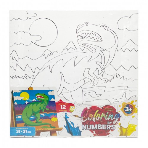 Картина по номерам для детей "Динозавр Ти-Рекс" CBN-01-10, 31х31 см