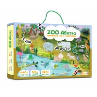 Детская обучающая игра с многоразовыми наклейками "ZOO Абетка" (КП-005) KP-005 на укр. языке