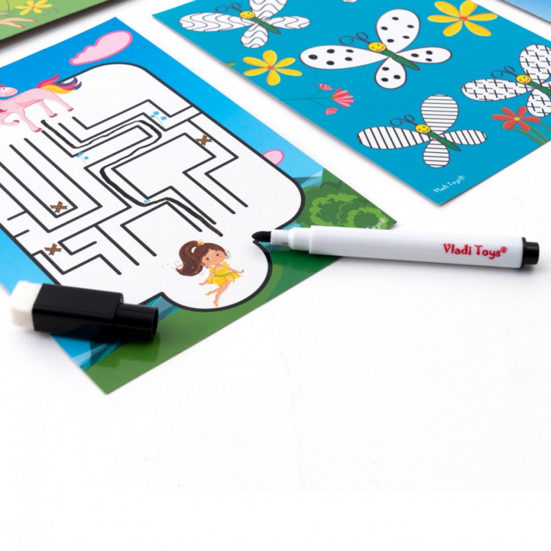 Развивающая игра для малышей «Пиши и cтирай. Единороги» VT5010-17 с маркером