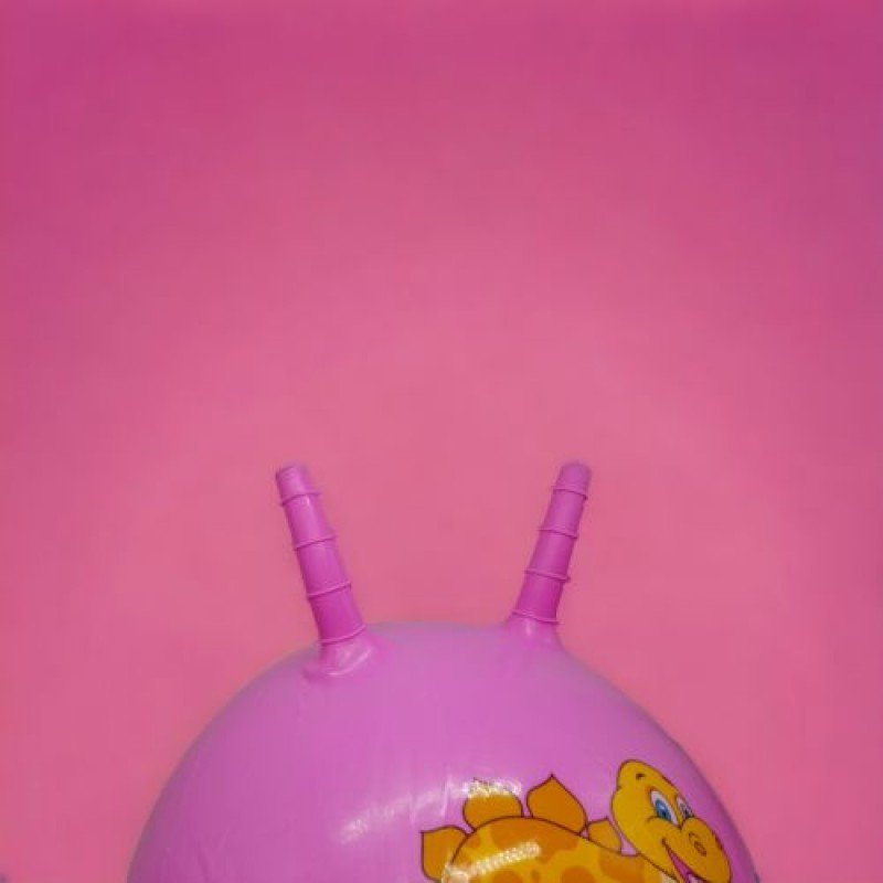 Мʼяч для фітнесу "Динозаврики" 45 см (жовтий) ПВХ Рожевий (235351)