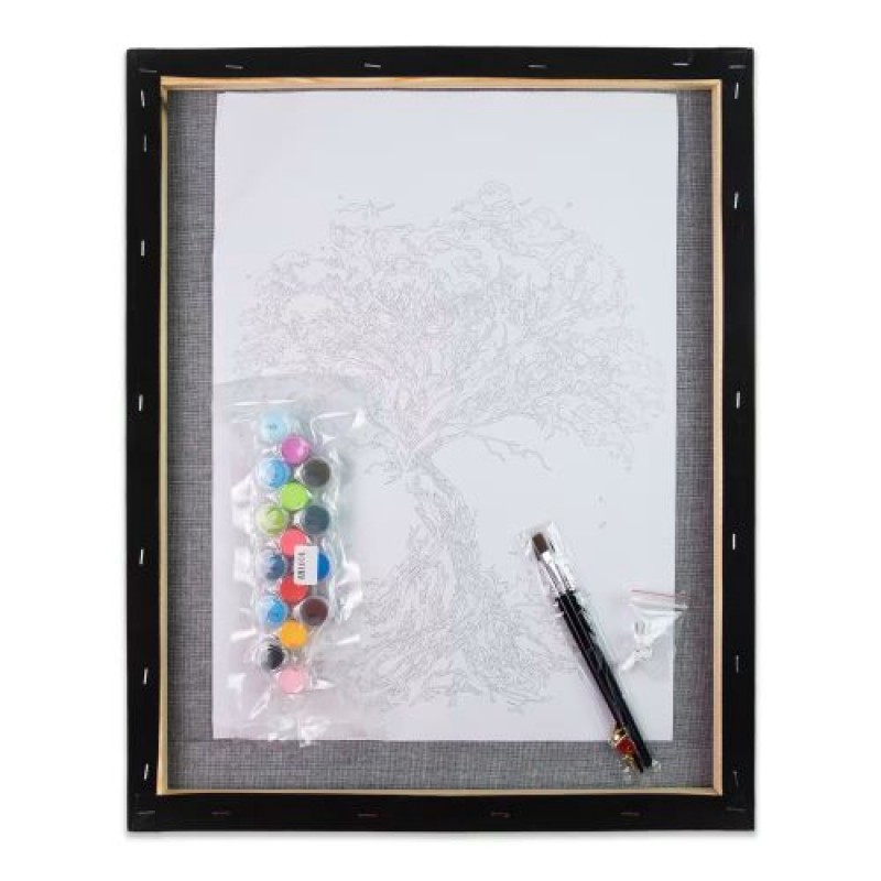 Картина за номерами на чорному фоні "Екзотичний букет" 40х50 Комбінований Різнобарв'я (236875)