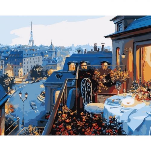Картина по номерам "Вид на Париж" КНО1107