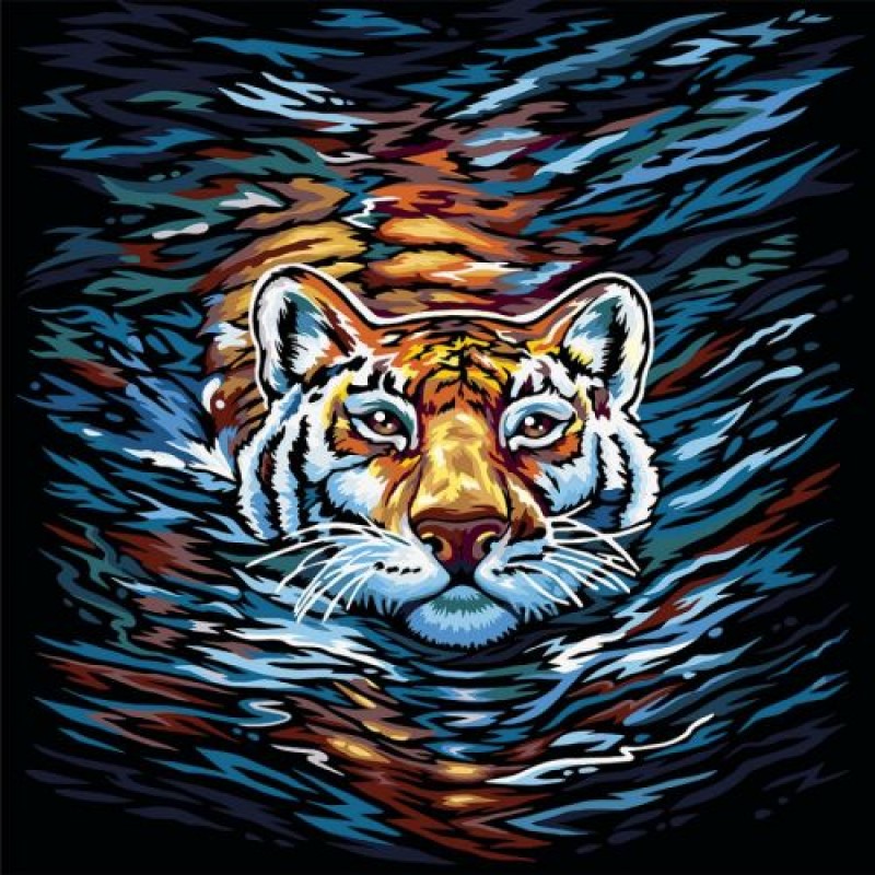 Картина за номерами "Тигр" укр Комбінований Різнобарвний (143089)