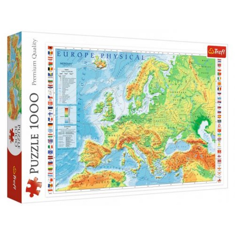 Пазлы "Карта Европы", 1000 элементов 10605