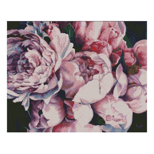 Алмазная мозаика "Пионы розовые"