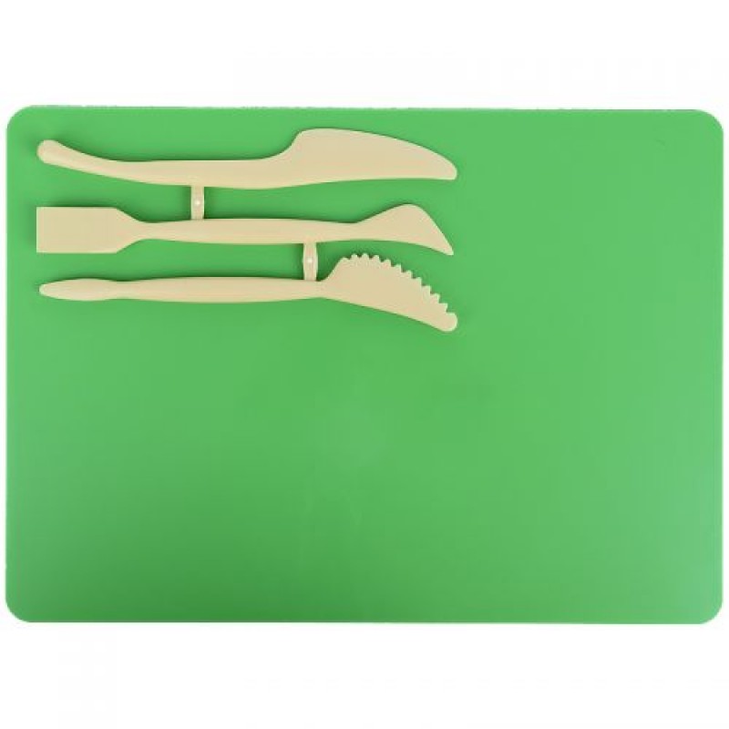 Набір для ліплення "Дощечка і 3 стека", зелений Пластик Зелений (163842)