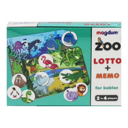 Гра настільна "Зоопарк Лото+Мемо" Комбінований Різнокольоровий (170660)