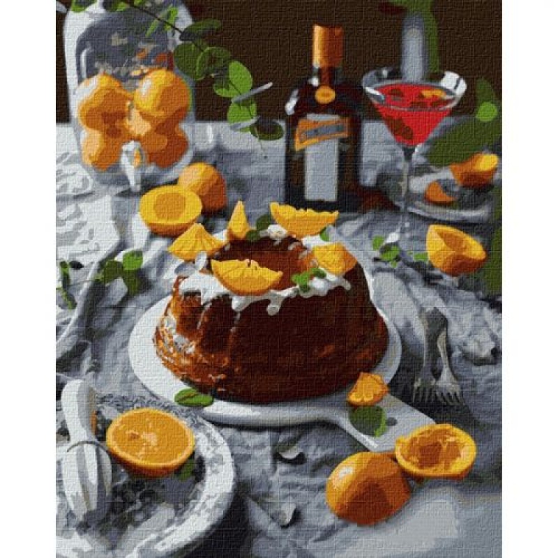 Картина за номерами "Апельсинова насолода" ★★★★ Комбінований Білий (171411)