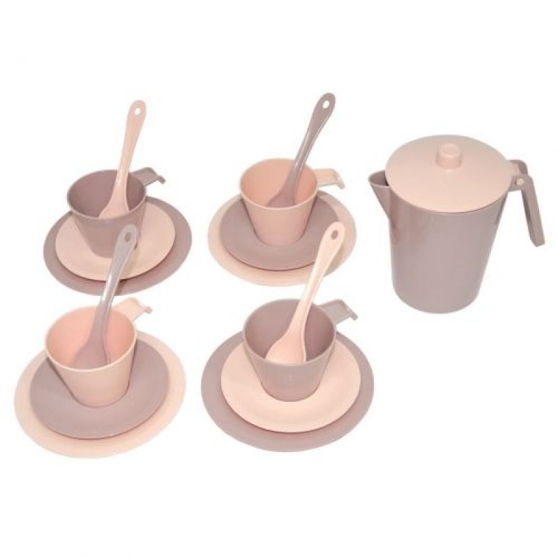 Набір кавового посуду "Релакс" 17 елементів Пластик Рожевий (185176)