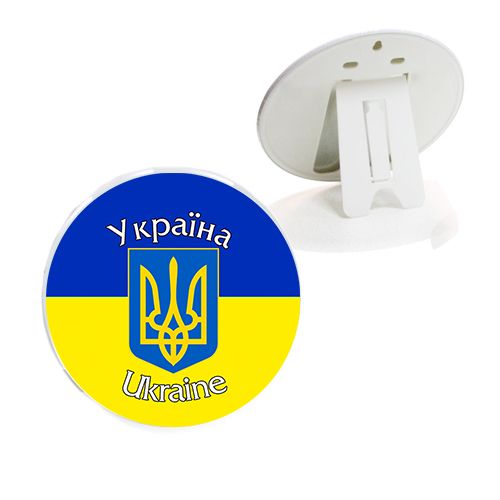 Рамка на підставці "Україна" (діаметр: 6 см) Пластик Різнобарв'я (185839)