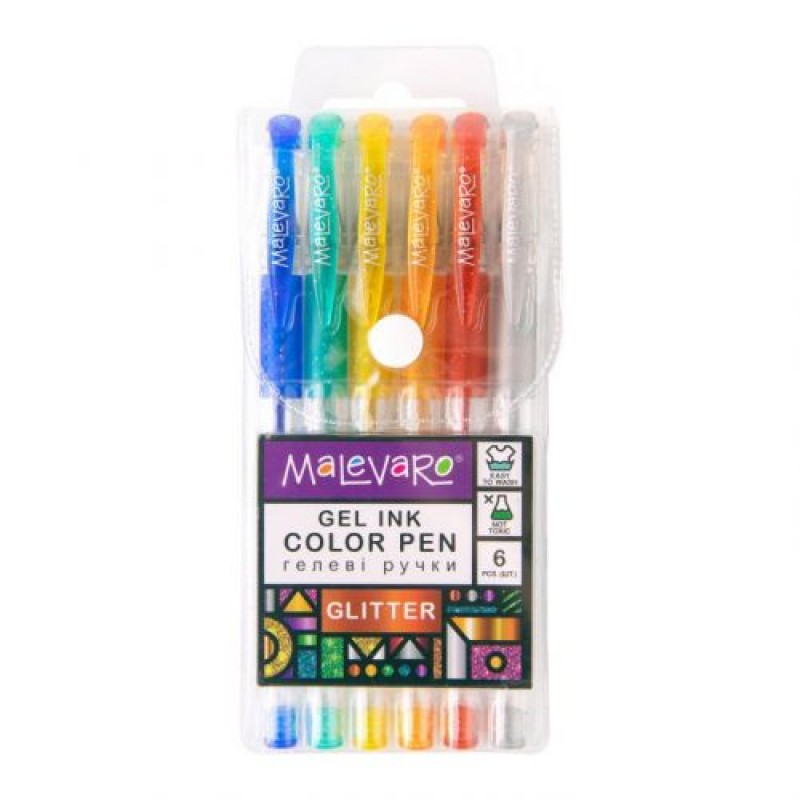 Набір різнокольорових ручок "Glitter", 6 кольорів Комбінований Різнобарв'я (188931)