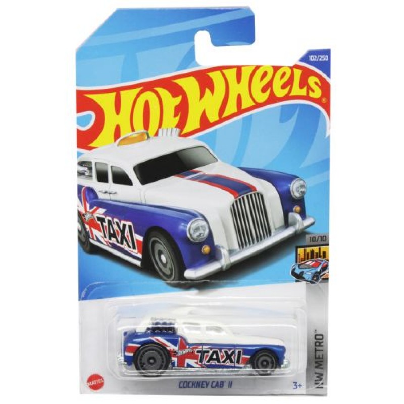 Машинка "Hot wheels: COCKNEY CAB 2" (оригінал) Металопластик Білий синій (205684)