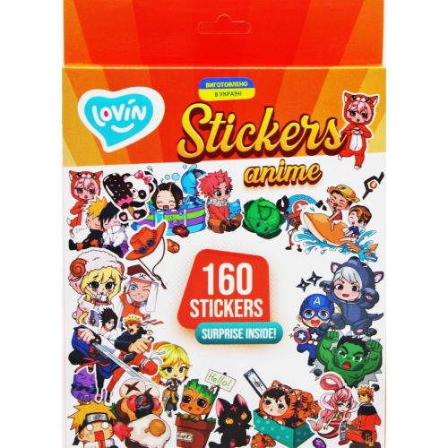 Набір наклейок "Anime", 160 шт. Комбінований Різнобарв'я (207059)