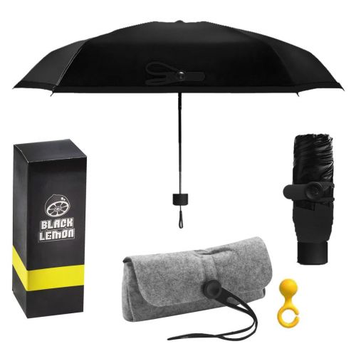 Уцiнка. Кишеньковий міні-парасолька, чорний - погнуті спиці (213056)
