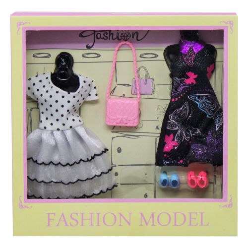 Ляльковий набір 2 сукні, сумочка, взуття Вид 1 Комбінований Різнобарв'я (213469)