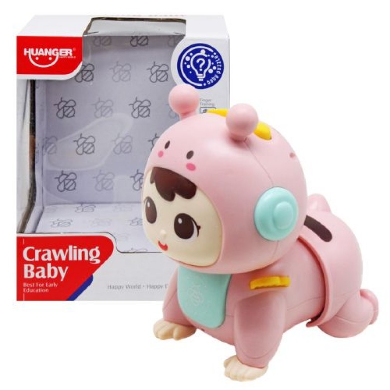 Пупс "Crawling Baby", повзає (рожевий) Пластик Рожевий (228106)