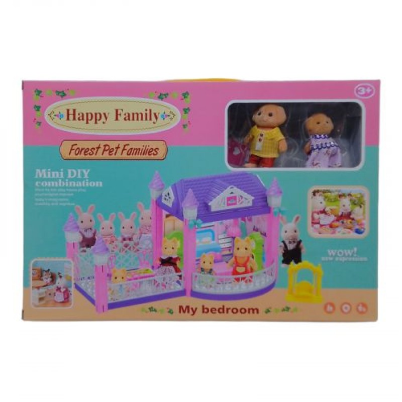 Ігровий набір "Happy Family", будиночок 1 Пластик Різнобарв'я (228246)
