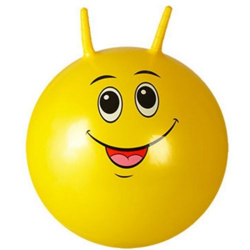 Мʼяч фітбол "Смайлики" роги, 45 см (жовтий) Гума Жовтий (234650)
