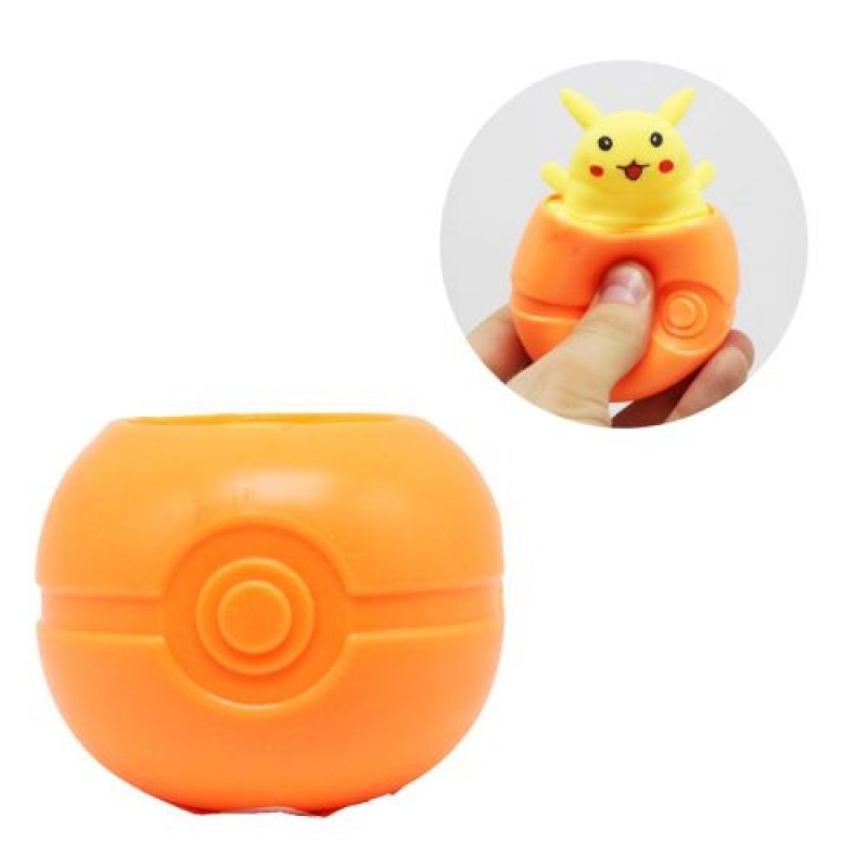 Уцінка. Іграшка-антистрес "Покемон у покеболі", помаранчевий Порвана іграшка (237863)