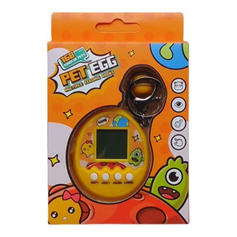 Електронна гра-брелок "Тамагочі: Pet Egg Game" (жовта) Пластик Жовтий (238031)