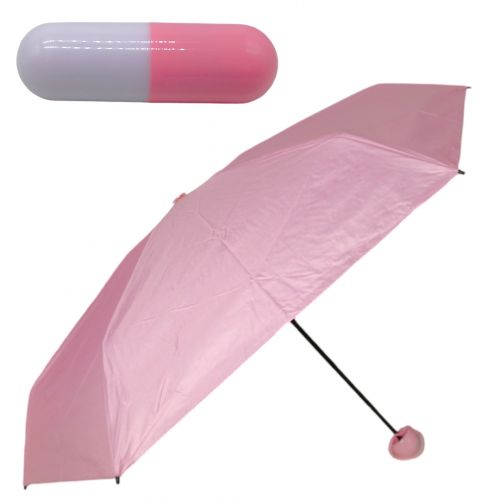 Міні парасолька в капсулі, механічна рожева (243742)