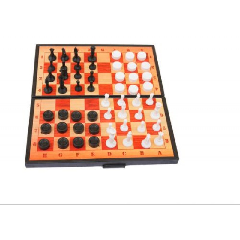 Набір 2 в 1 (шашки і шахи) Пластик Різнобарв'я (33966)