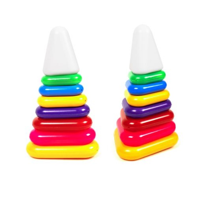 Логічна іграшка "Пірамідка трикутна №6", 7 елементів Пластик Різнобарвний (60268)