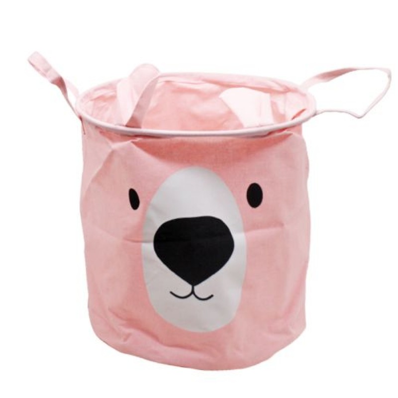 Кошик для іграшок і білизни "Ведмідь" (рожевий) тканина Рожевий (215785)