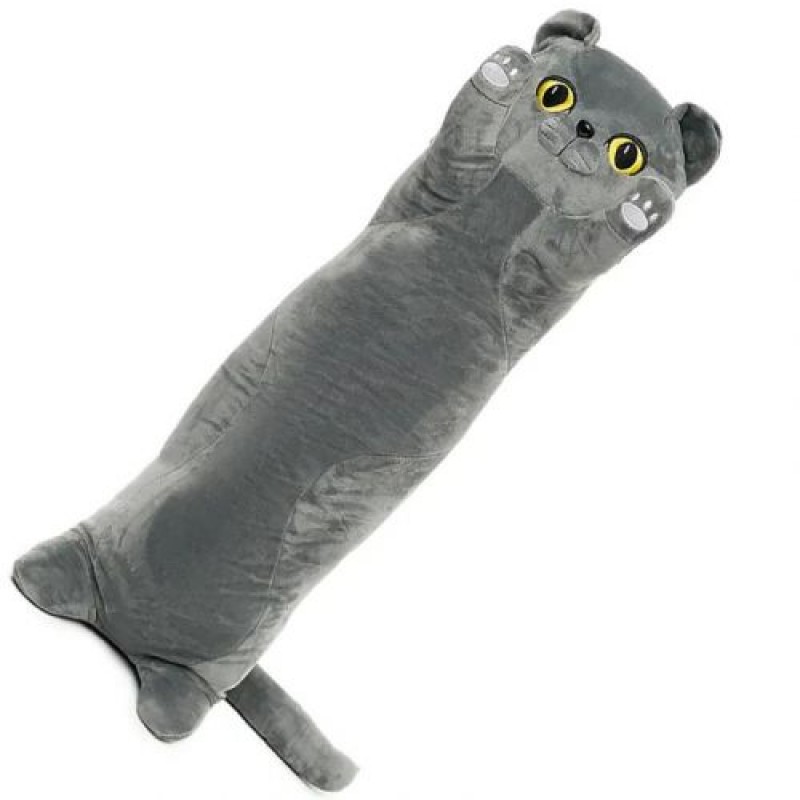 Мʼяка іграшка-обіймашка "Кіт Батон", 120 см (сірий) Комбінований Сірий (226071)