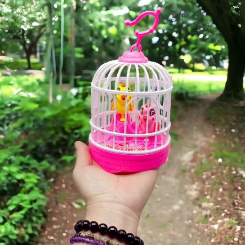 Іграшка на батарейках "Пташки в клітці" (рожевий), вид 2 Пластик Різнобарв'я (237990)