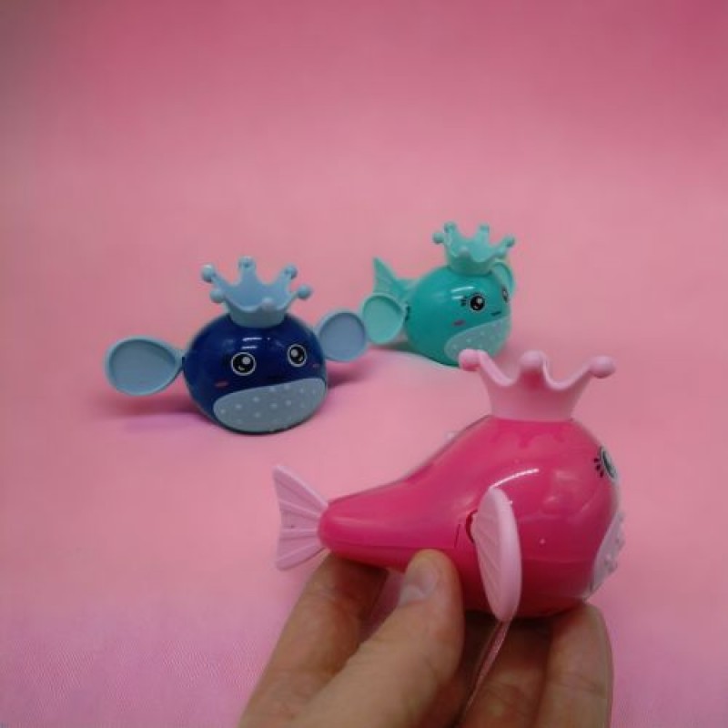 Водоплавна заводна іграшка "Кит" (рожева) Пластик Рожевий (240227)