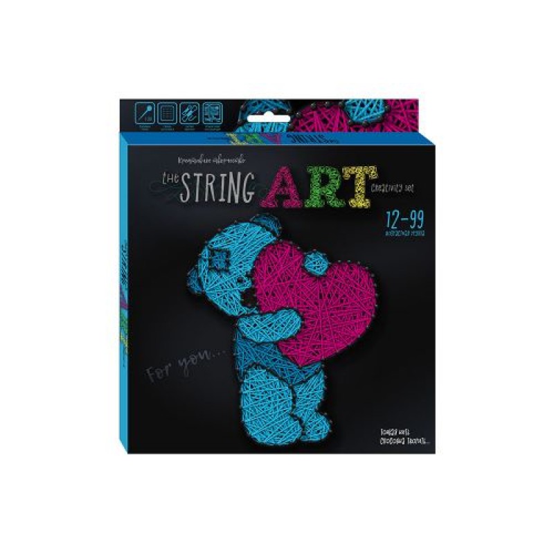 Набор креативного творчества "String Art: Мишка", STRA-01-05 (укр)