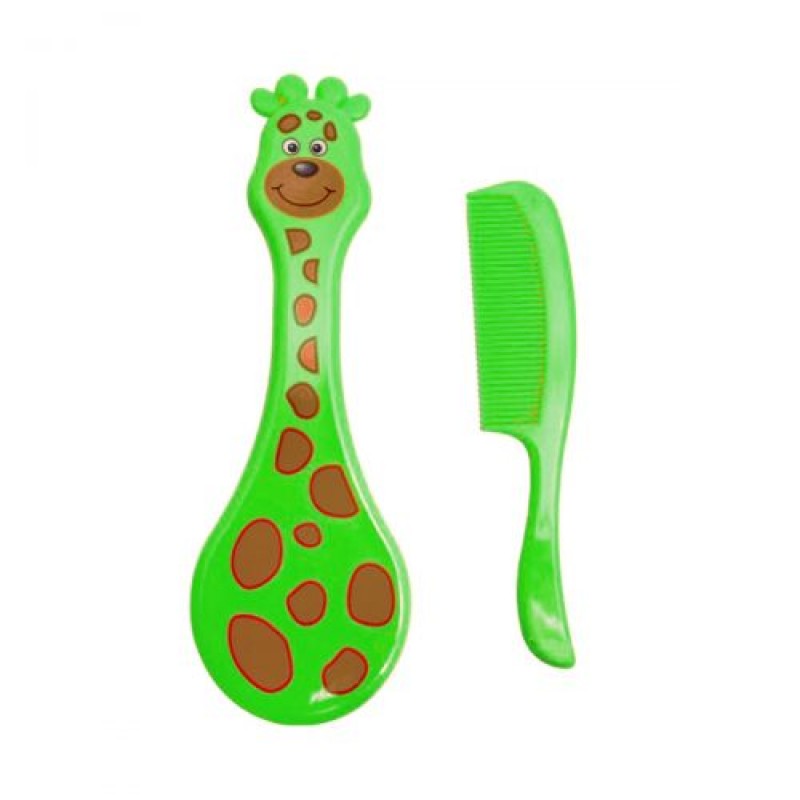 Щетка для волос с расческой "Жираф" (зеленый) LI 600