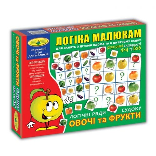 Гра "Судоку. Фрукти і овочі" Комбінований Різнобарвний (128606)