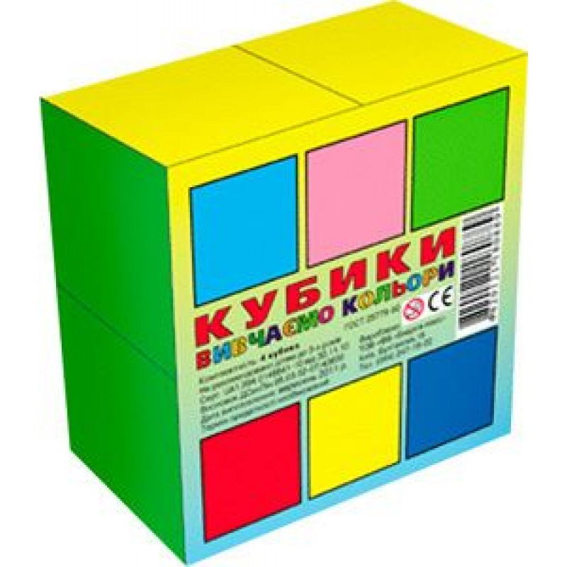 Кубики "Кольори", 4 кубика Комбінований Різнобарвний (128650)