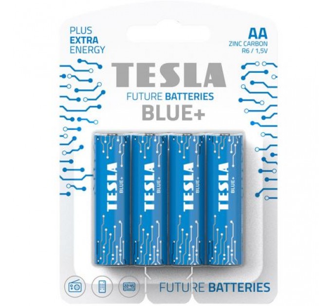 Батарейки TESLA AA BLUE+ (R06), 4 штуки