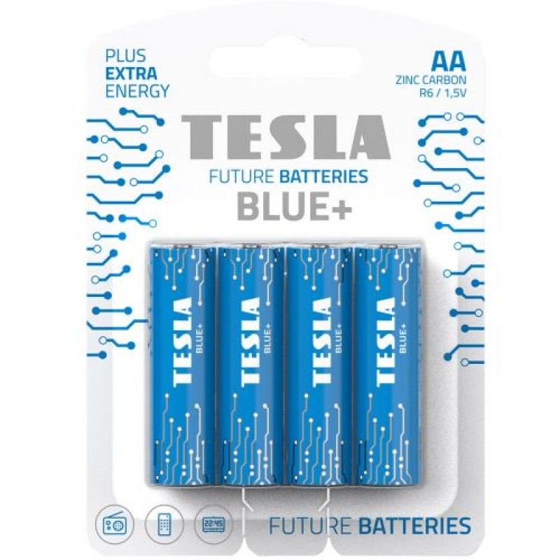 Батарейки TESLA AA BLUE+ (R06), 4 штуки